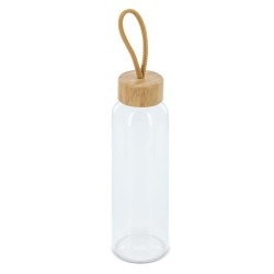 Botella Cristal Tapon Bambu