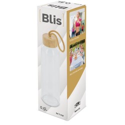 Botella Cristal Tapon Bambu