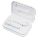 Auricular bluetooth blanco presentado en caja