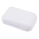 Auricular bluetooth blanco presentado en caja