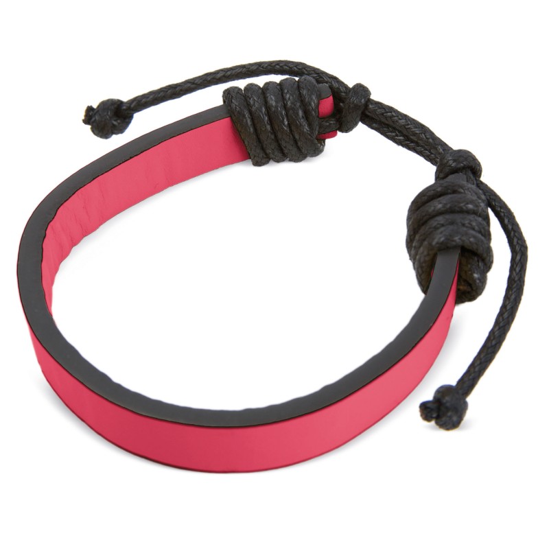 Pulsera polipiel ajustable fucsia