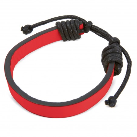 Pulsera polipiel ajustable roja