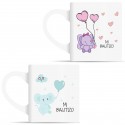 Tazas Para Regalar En Bautizo Rosa y Celeste