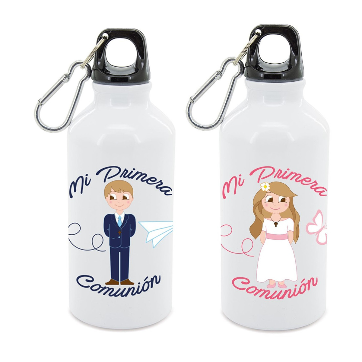 Botella aluminio comunión niño y niña