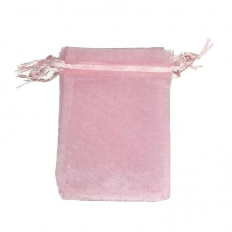 Sacacorchos personalizado con adhesivo en bolsa de organza rosa
