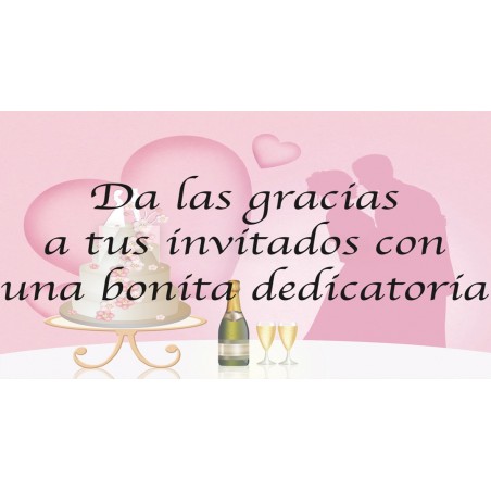 Sacacorchos personalizado con adhesivo en bolsa de organza rosa