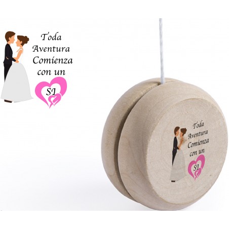 Yoyo de madera para regalar en bodas