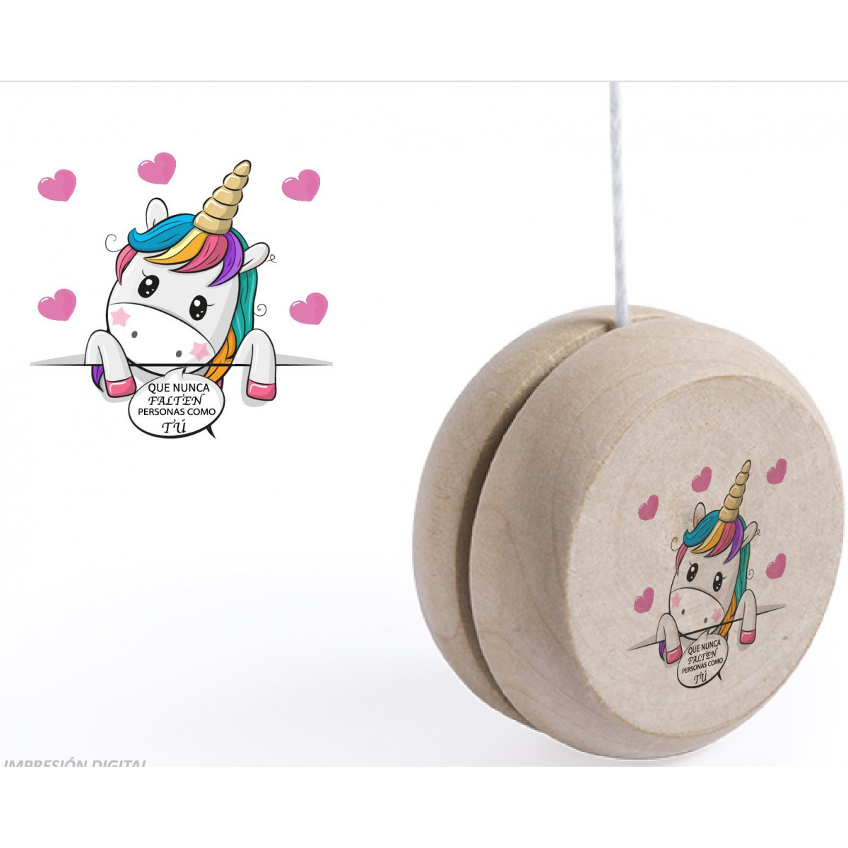 Yoyo de madera unicornio para niños