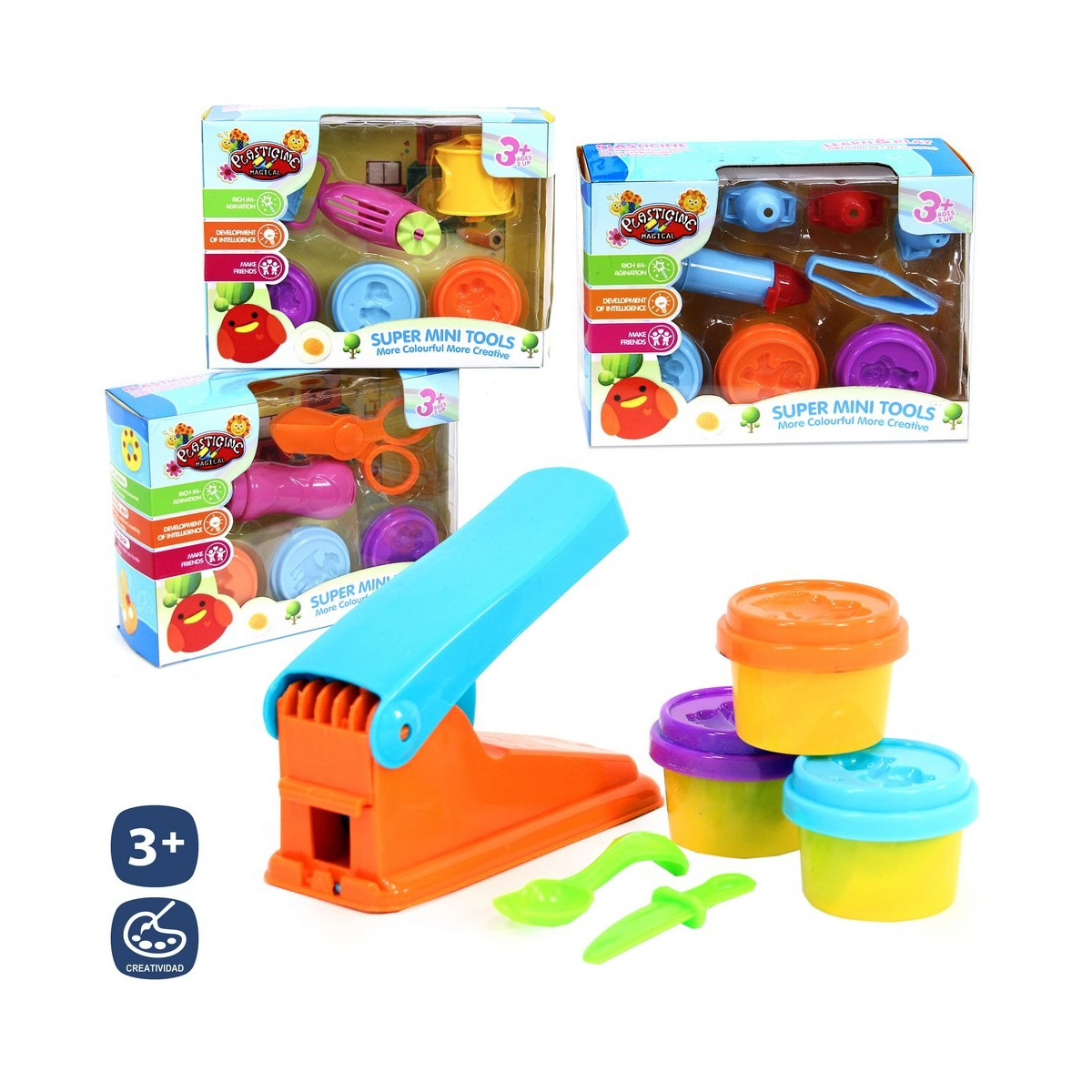 S 3 Bote Plastilina C Moldes Y Acc. 4 M