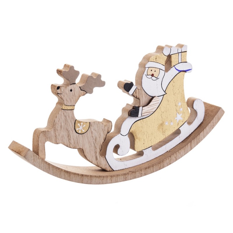 Balancín Trineo Papa Noel Madera 20 X 2,50 X 10 Cm Balancín Trineo Papa Noel Madera 20 X 2,50 X 10 Cm