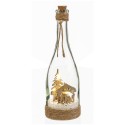 Botella belén con luz vidrio 8 x 8 x 28 cm