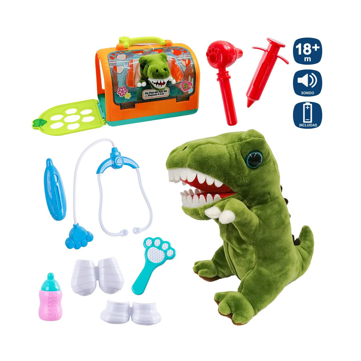 Dinosaurio Peluche Jaula Me 20 Cm