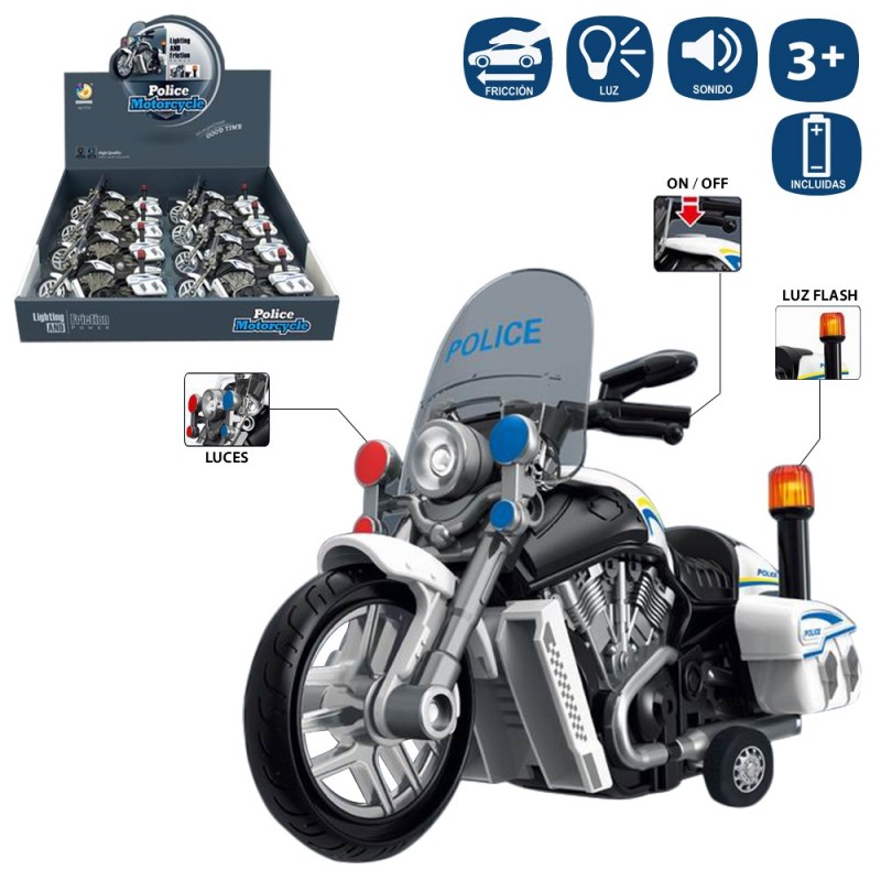 Moto Policía Con Luz Y Sonido 16,20 X 9,60 Cm Moto Policía Con Luz Y Sonido 16,20 X 9,60 Cm