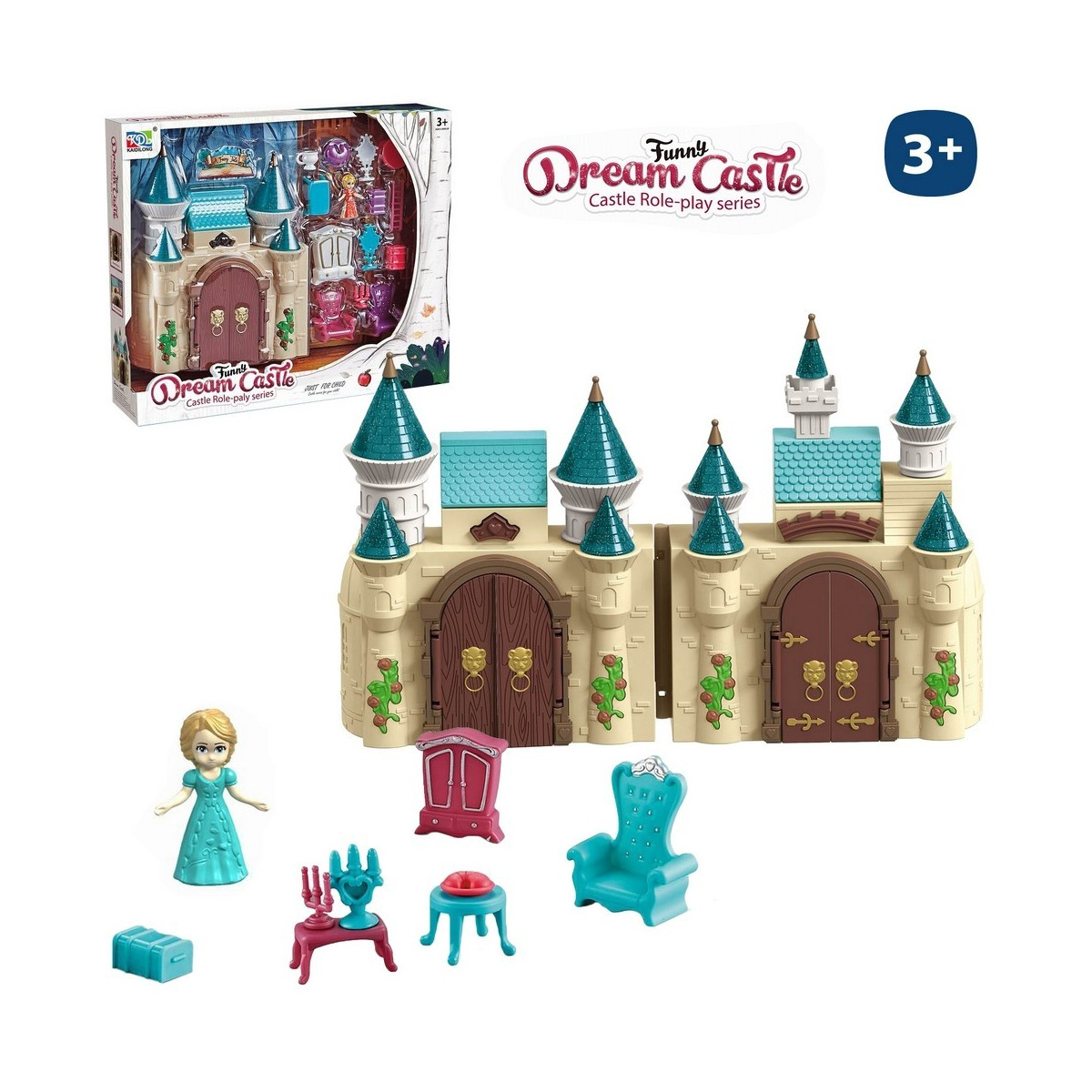 Castillo con accesorios 2 c 16 50 x 6 x 21 50 cm