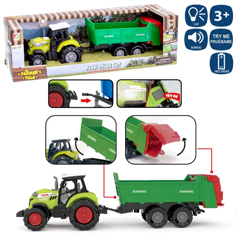 Tractor Remolque Luz Y Sonido 27 X 6 X 6 Cm Tractor Remolque Luz Y Sonido 27 X 6 X 6 Cm