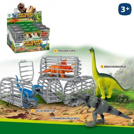 Dinosaurio de juguete en jaula