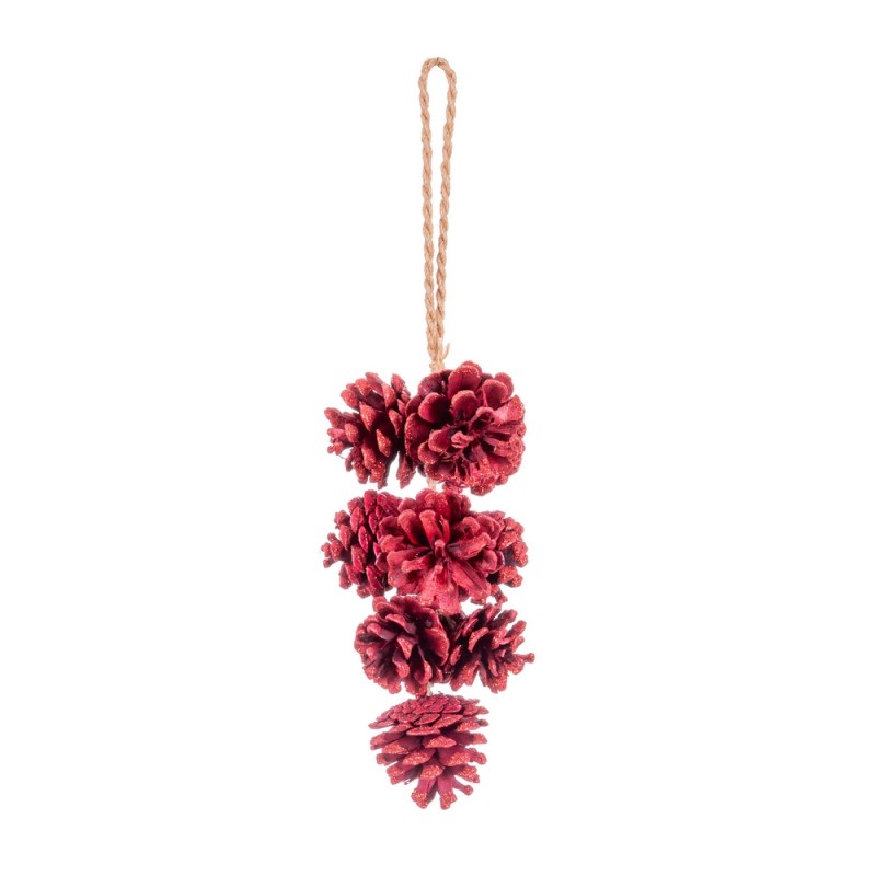 Colgante 10 piñas rojo 35 cm
