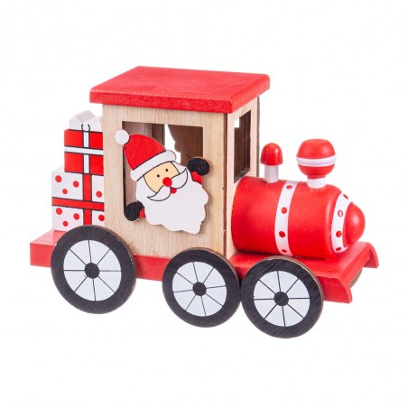 Tren Papa Noel Madera 19 X 8 X 13,50 Cm