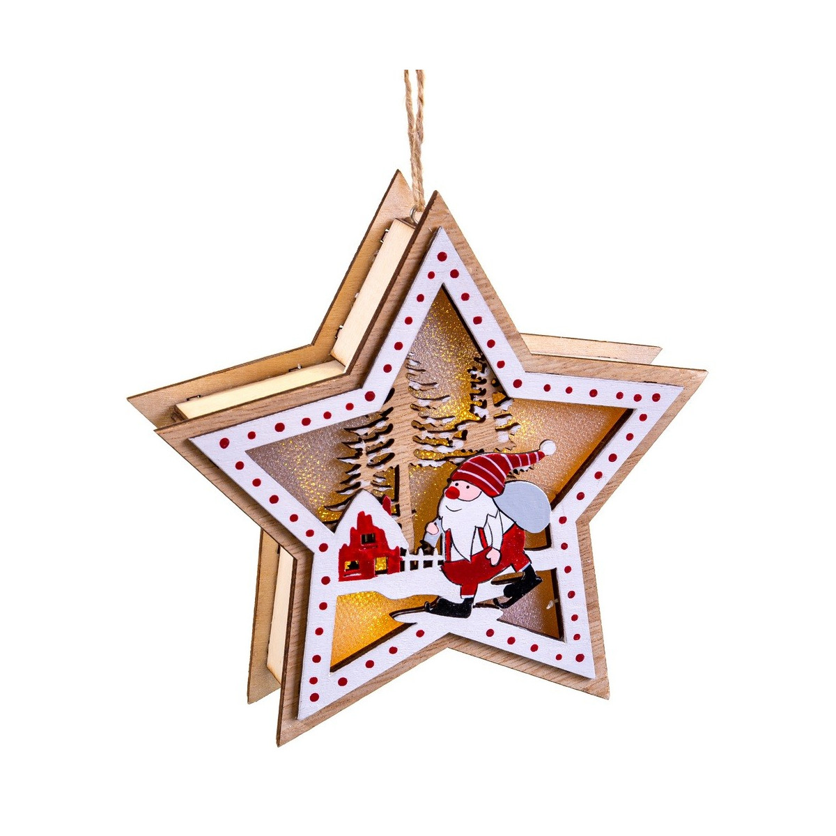 Estrella figuras con luz madera 13 50 x 3 50 x 13 cm