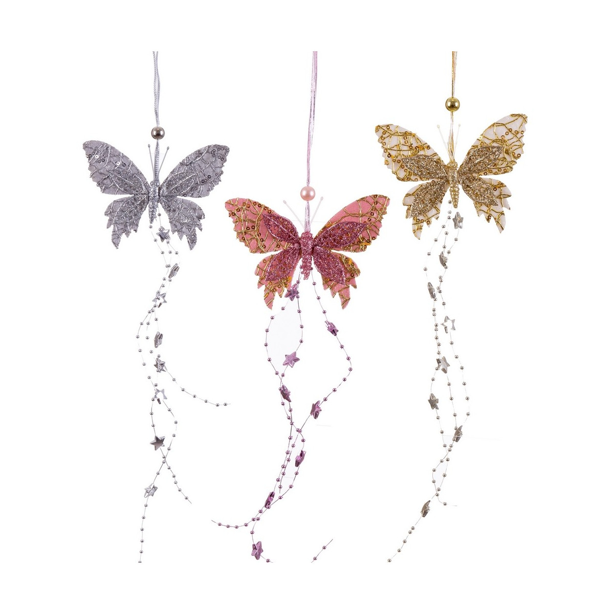 Colgante mariposas con estrellas 3 c 45 x 12 cm