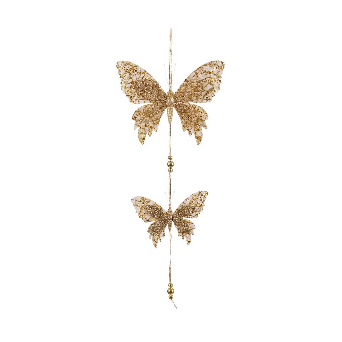 Colgante 2 mariposas oro 50 x 18 cm
