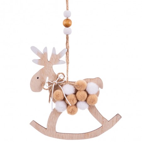 Colgante bolitas animales madera 24 x 12 cm