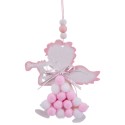 Colgante ángel madera rosa 23 x 9 cm