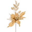 Rama poinsettia tejido oro 32 cm