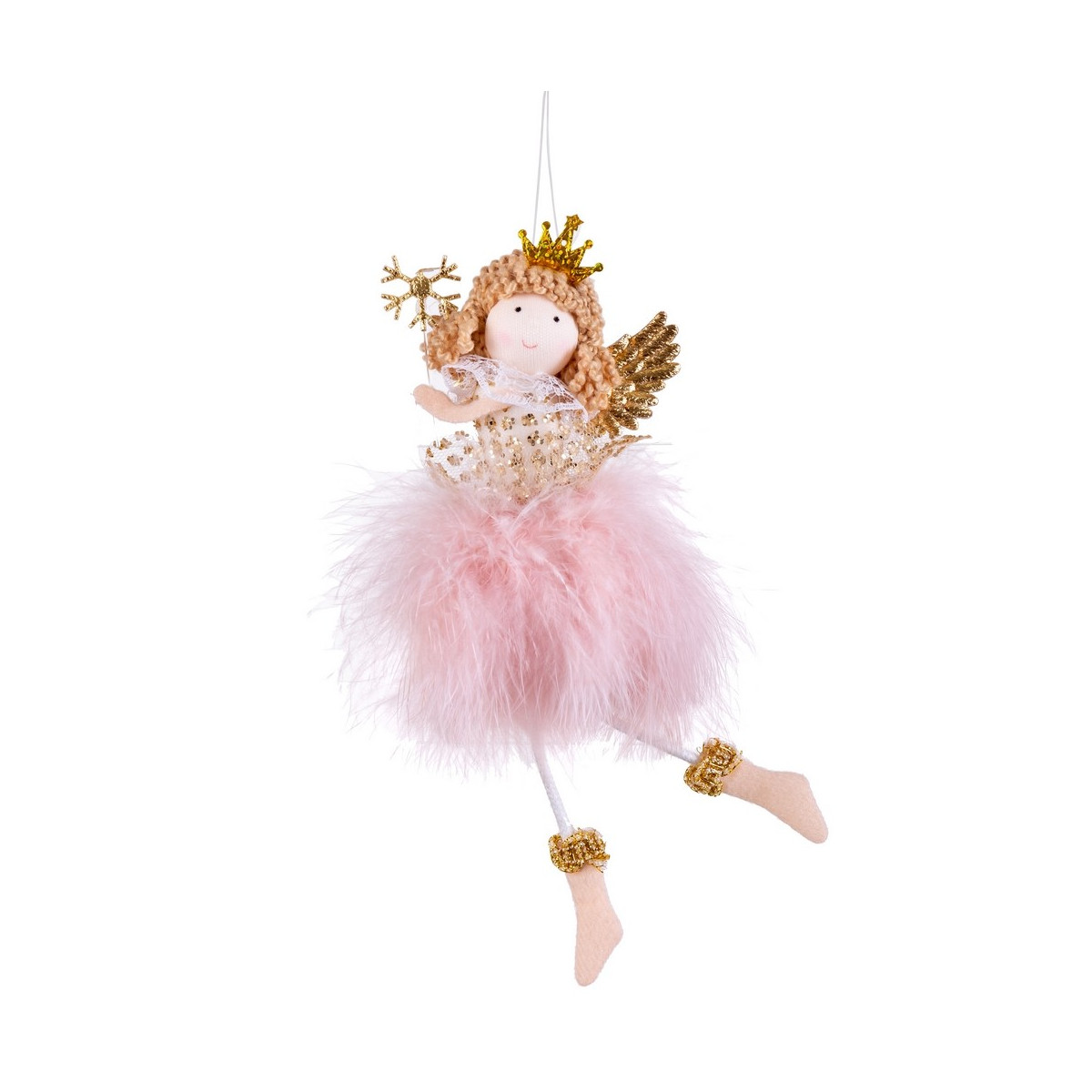 Colgante ángel tejido oro 19 x 6 cm