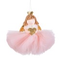 Colgante muñeca tejido rosa 16 x 16 cm