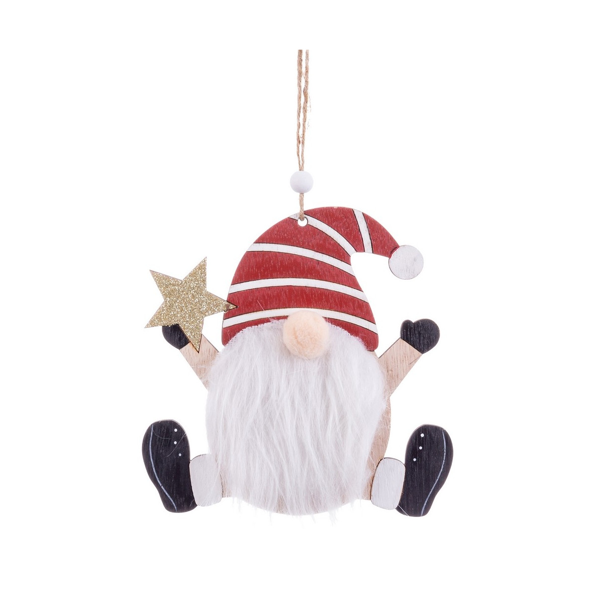 Colgante papa noel madera 15 x 15 cm