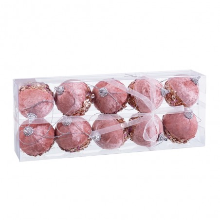 S 10 Bolas Polyfoam Rosa Oro 6 X 6 X 6 Cm