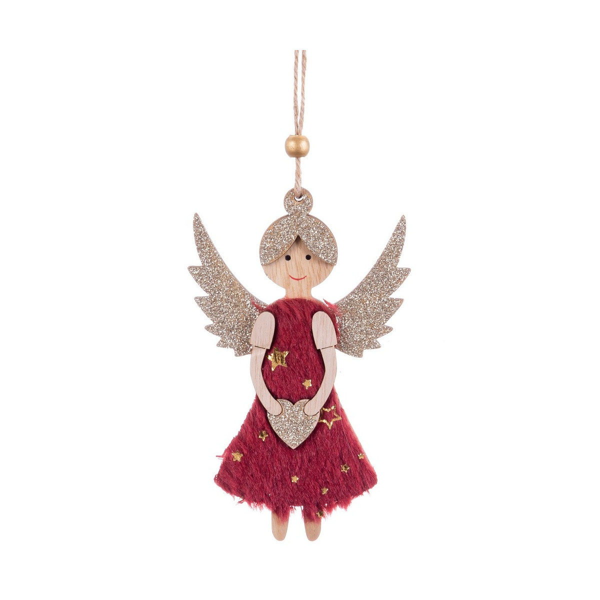 Colgante ángel madera rojo 8 50 x 14 cm