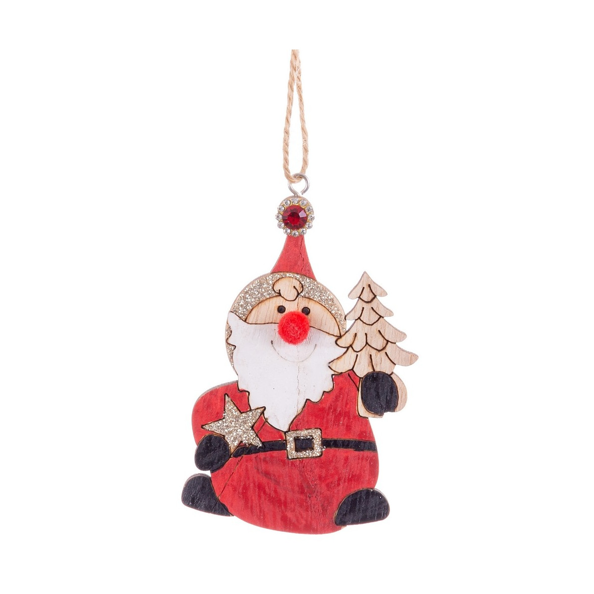 Colgante papa noel madera 6 50 x 10 50 cm