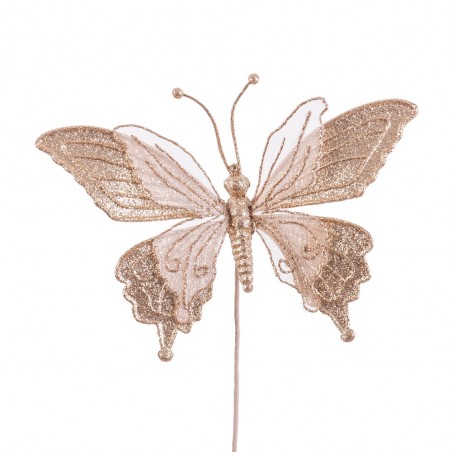 Pick Mariposa Tejido Oro 10 Cm