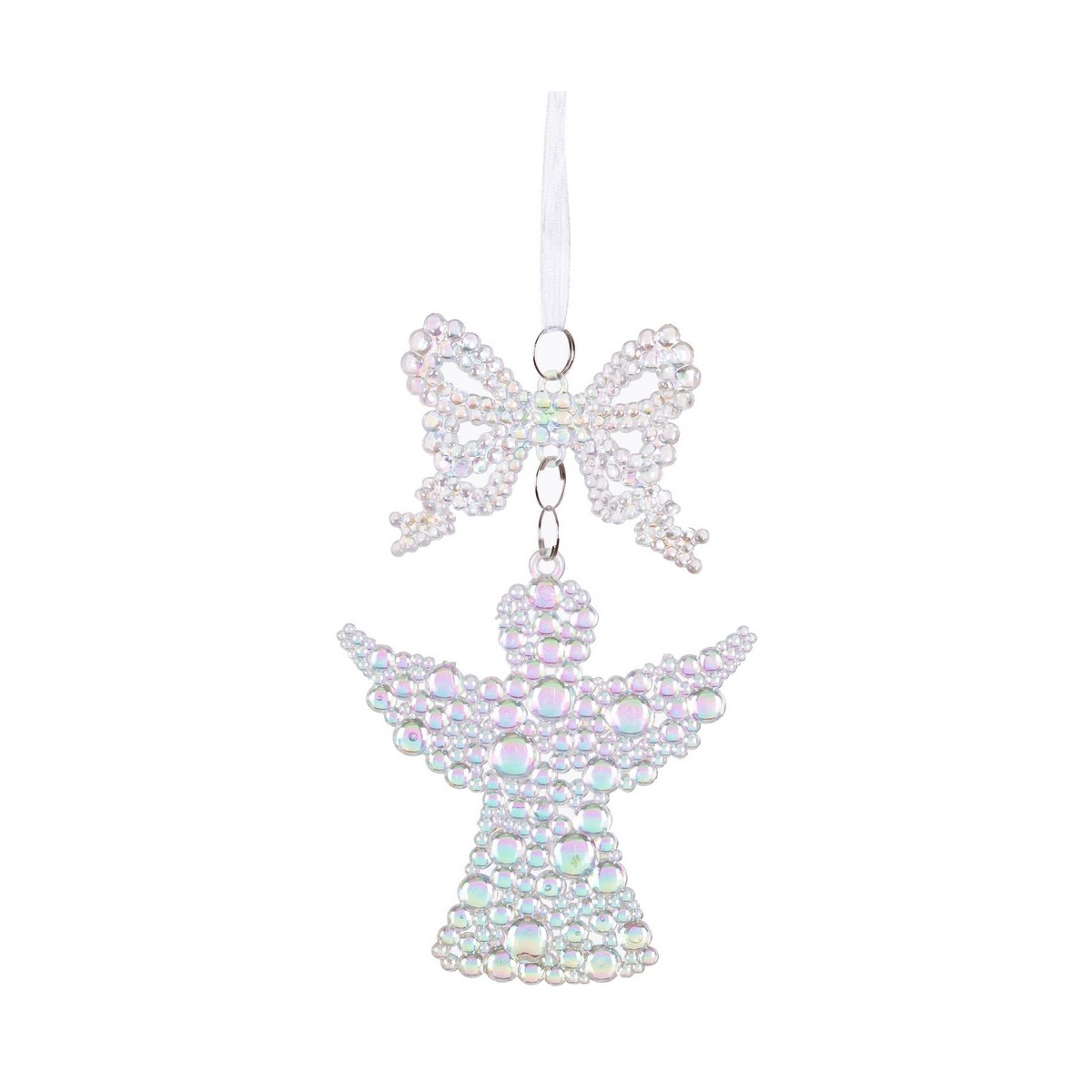 Colgante lazo ángel plástico 16 x 9 cm