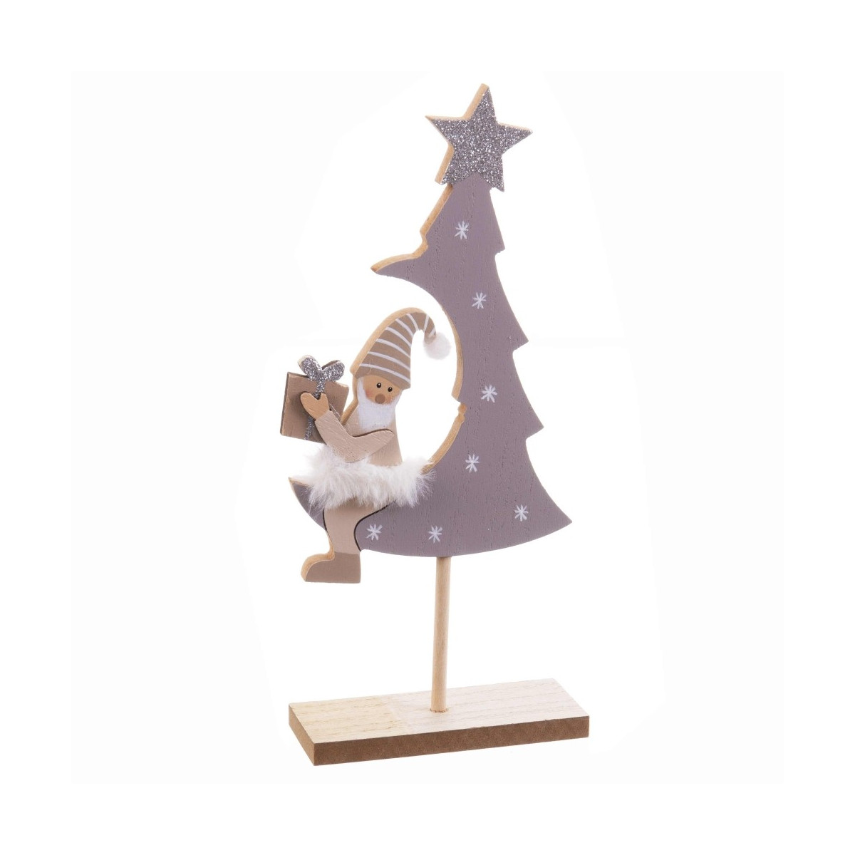Peana árbol papa noel madera 13 x 4 50 x 26 cm