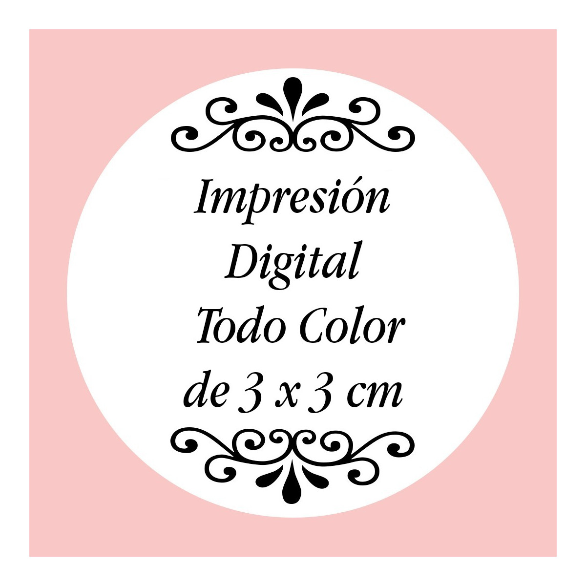 Personalización con impresión digital con texto foto o logo a todo color de 3 x 3 cm