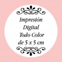 Personalización con Impresión Digital con Texto, Foto o Logo a Todo Color de 5 x 5 cm