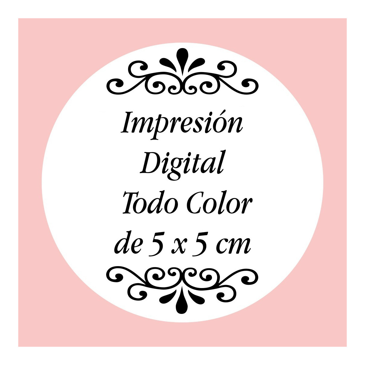 Personalización con impresión digital con texto foto o logo a todo color de 5 x 5 cm