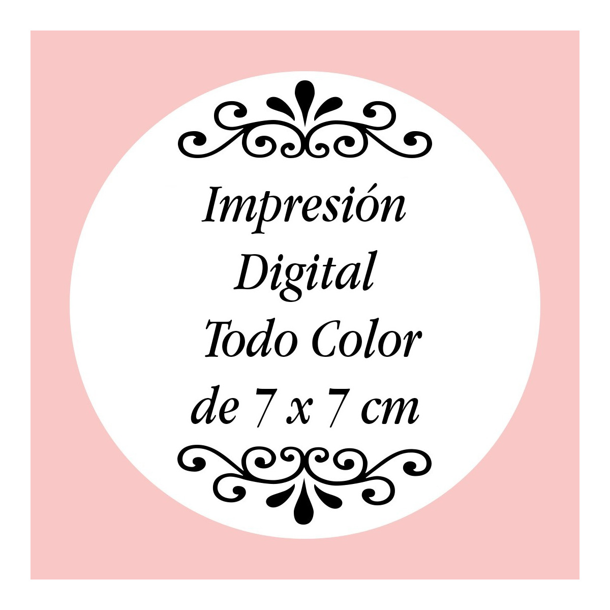 Personalización con impresión digital con texto foto o logo a todo color de 7 x 7 cm