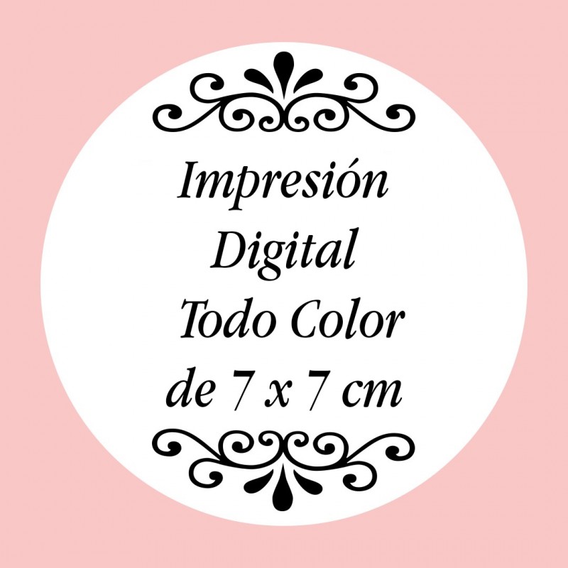 Personalización con Impresión Digital con Texto, Foto o Logo a Todo Color de 7 x 7 cm