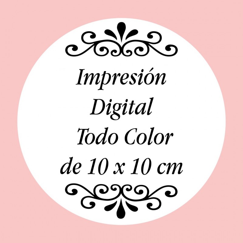 Personalización con Impresión Digital con Texto, Foto o Logo a Todo Color de 10 x 10 cm