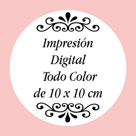 Personalización con impresión digital con texto foto o logo a todo color de 10 x 10 cm