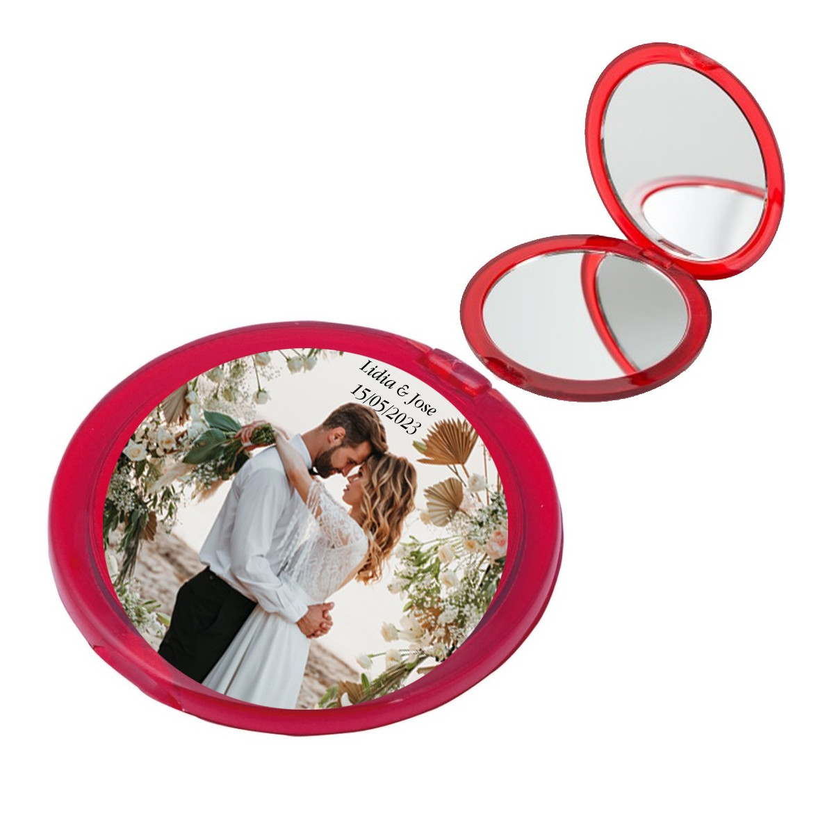 Espejo personalizado a todo color con foto y texto para boda bautizo comunión cumpleaños o empresa