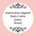 Personalización con Impresión Digital con Texto, Foto o Logo a Todo Color para Textil