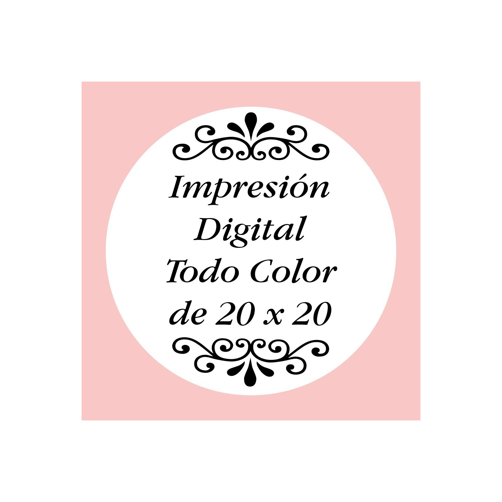 Personalización con impresión digital con texto foto o logo a todo color de 20 x 20 cm