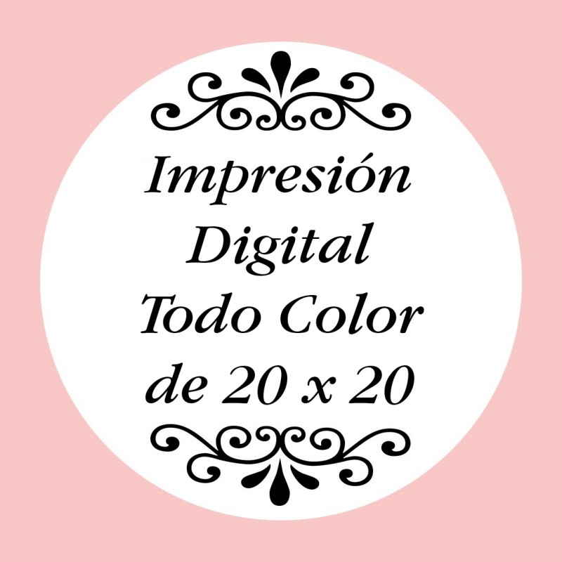 Personalización con Impresión Digital con Texto, Foto o Logo a Todo Color de 20 x 20 cm Personalización con Impresión Digital con Texto, Foto o Logo a Todo Color de 20 x 20 cm