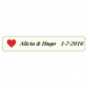 Abanico de Bambú Personalizado con Adhesivo con Diseño Corazón