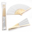 Abanico de bambú personalizado con adhesivo con diseño corazón